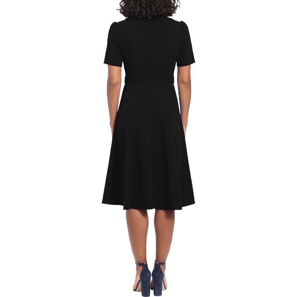London Times Short Sleeve Fit and Flare Midi Dress Size 6 Taps Minimal Fall NWT - Picture 2 of 13